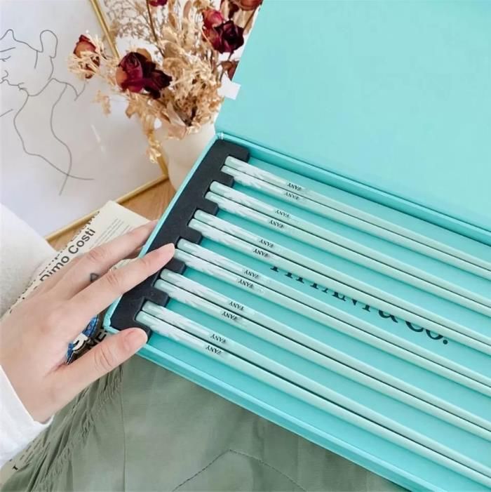 

designer Luxury Blue bone china ceramic chopsticks household high-end non-slip high-value net red tableware