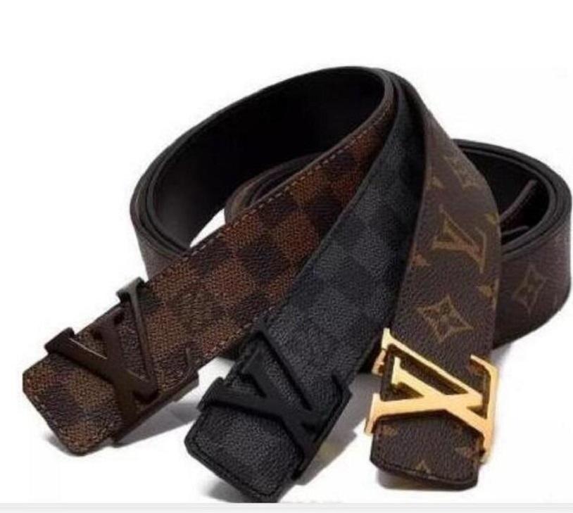

2022 Luxury designer Louis vuitton Lv Belt Buckle Fashion Genuine Leather Women Belts For men Letter Double Big gold classical 00A1, No box