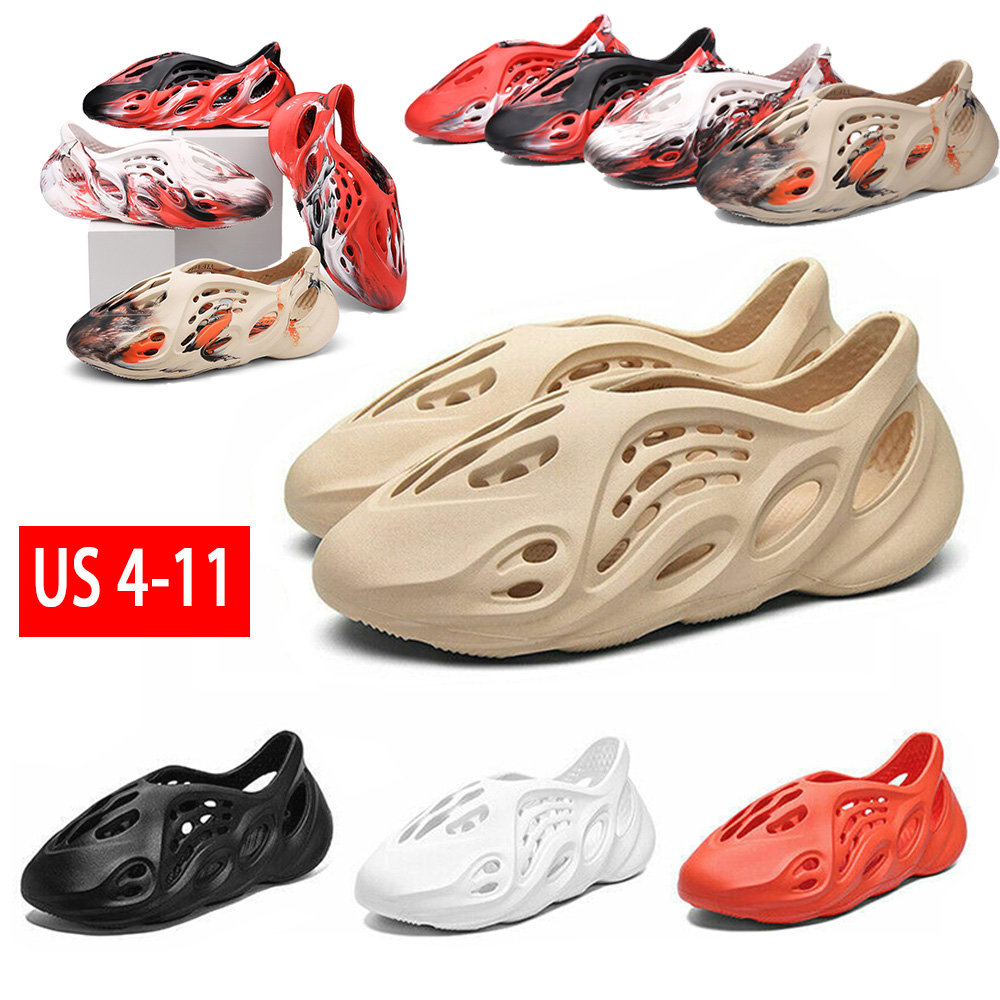

Unisex Summer Beach Sandals Shoes Foam Runner Anti Slippery Men Women Kids Sandals Casual breathable clogs cool slip on and Create your of color, Red