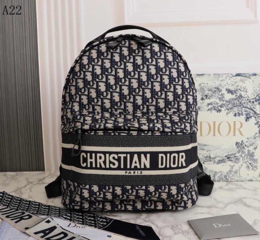Dior Canvas Backpack Fashion Men's Travel Backpack Handbag Fashion Schoolbag Shoulder Bag Designer Handbag Backpack Women's Boys'