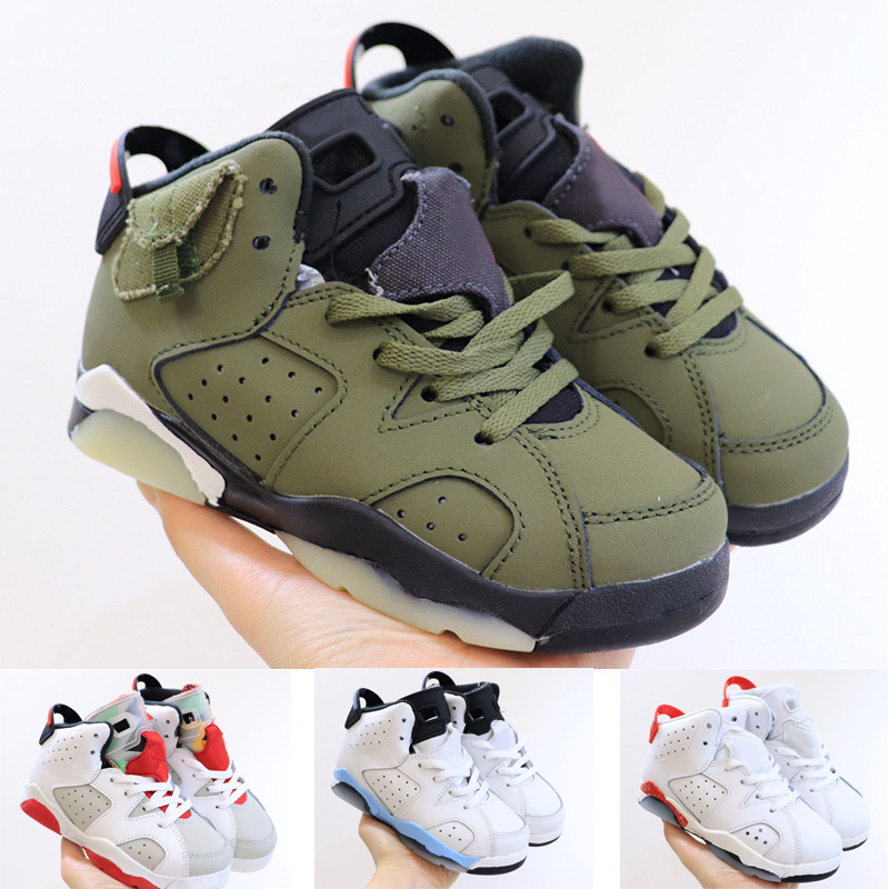 

Classic 6 VI Olive BRITISH KHAKI Basketball sneaker Children boots Boy Girl Kid youth sports shoes size EUR26-35, 005