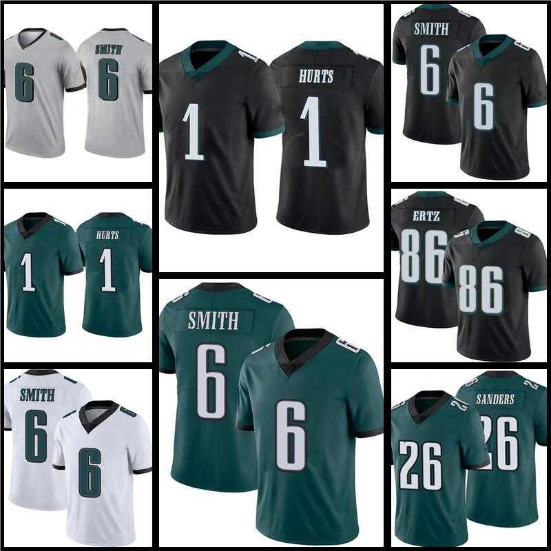 

6 DeVonta Smith Football Jersey 1 Jalen Hurts 26 Miles Sanders 20 Brandon Graham 62 Jason Kelce 91 Fletcher Cox Darius Slay Gardner Minshew, Men jersey