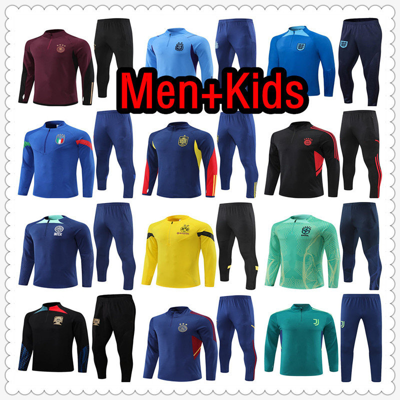 

football jerseys mens and kids kit soccer tracksuit jersey 2223 Adult training jacket chandal futbol survetement foot maillot de shirt 996