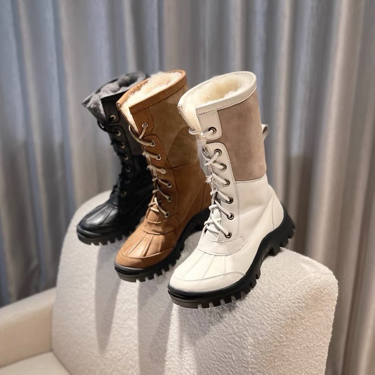 

Womens Snow Boots Designer women fashion hot fluff padded boots bottom fur wool cotton shoes booties waterproof non slip thick bottoms furry rubber Leather shoe 35-40, I need look other product