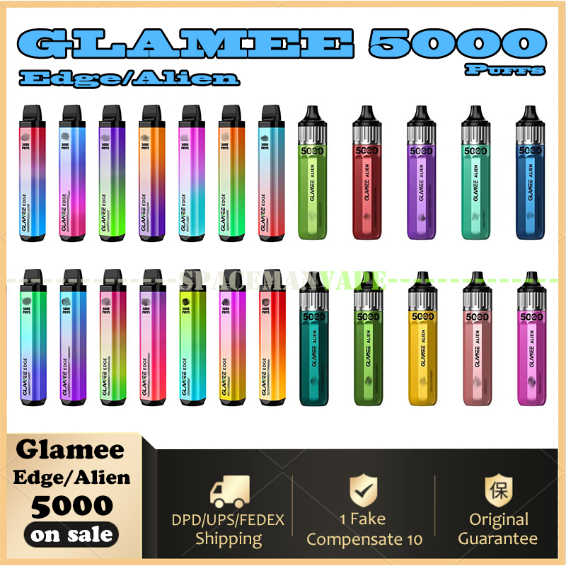 

Original Glamee Edge 5000 Puffs E Cigarettes Disposable Vapes With 2200mAh Battery 18ml Prefilled Mesh Coil VS glamee Alien 5000 Nova 4000 Magic 6000
