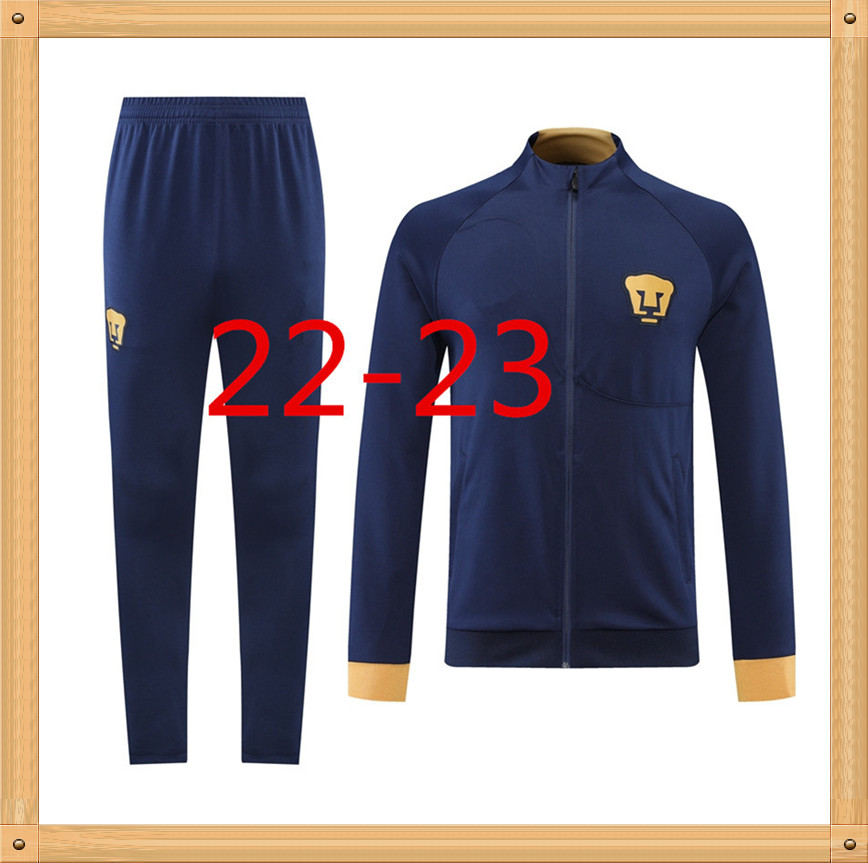 

TOP 22-23 Long pull zipper Mexico Liga MX America long sleeve tracksuit 2022-2023 tops set UNAM soccer jacket Cougar Football jackets training suit, Gray