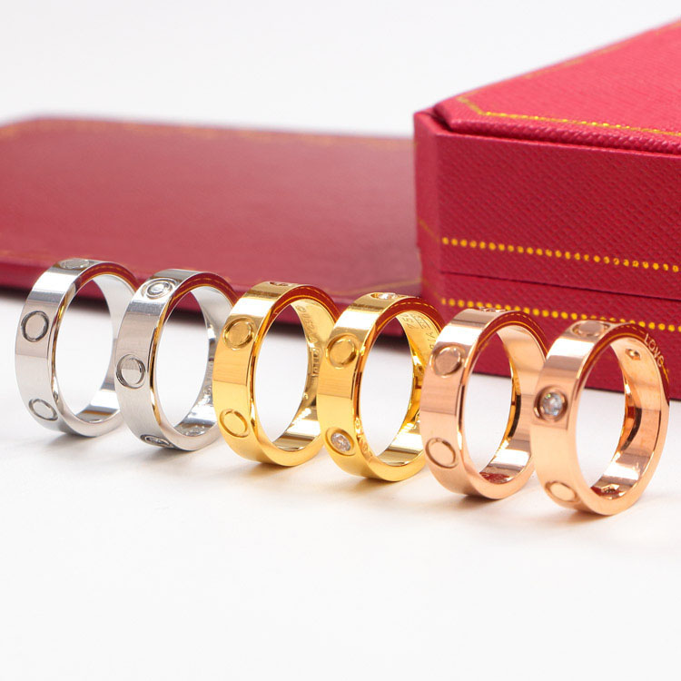 love screw ring mens rings classic luxury designer Lovers jewelry women Titanium steel Alloy Gold-Plated Gold Silver Rose Never fade Not allergic