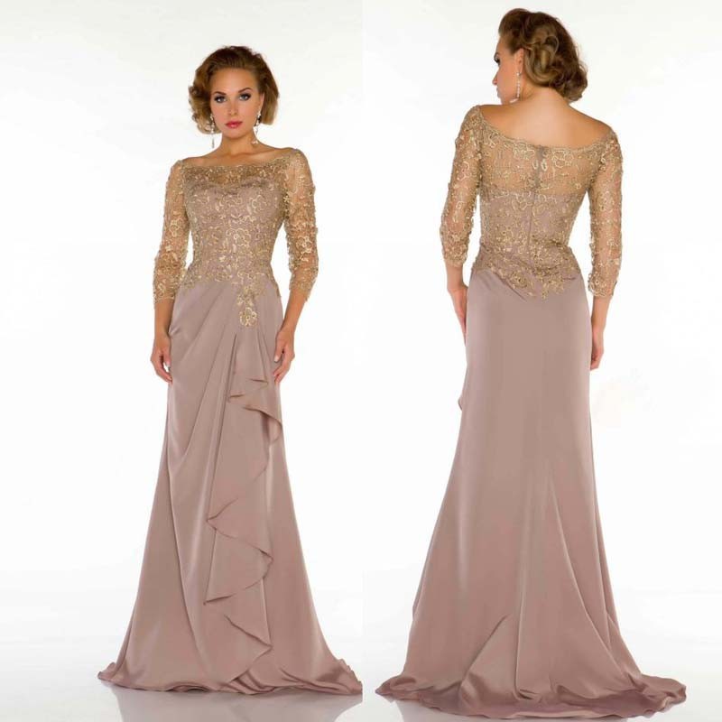 Mother of the Bride dresses Floor length sconces long chiffon with sleeves for weddings NEW IN-image-809657352