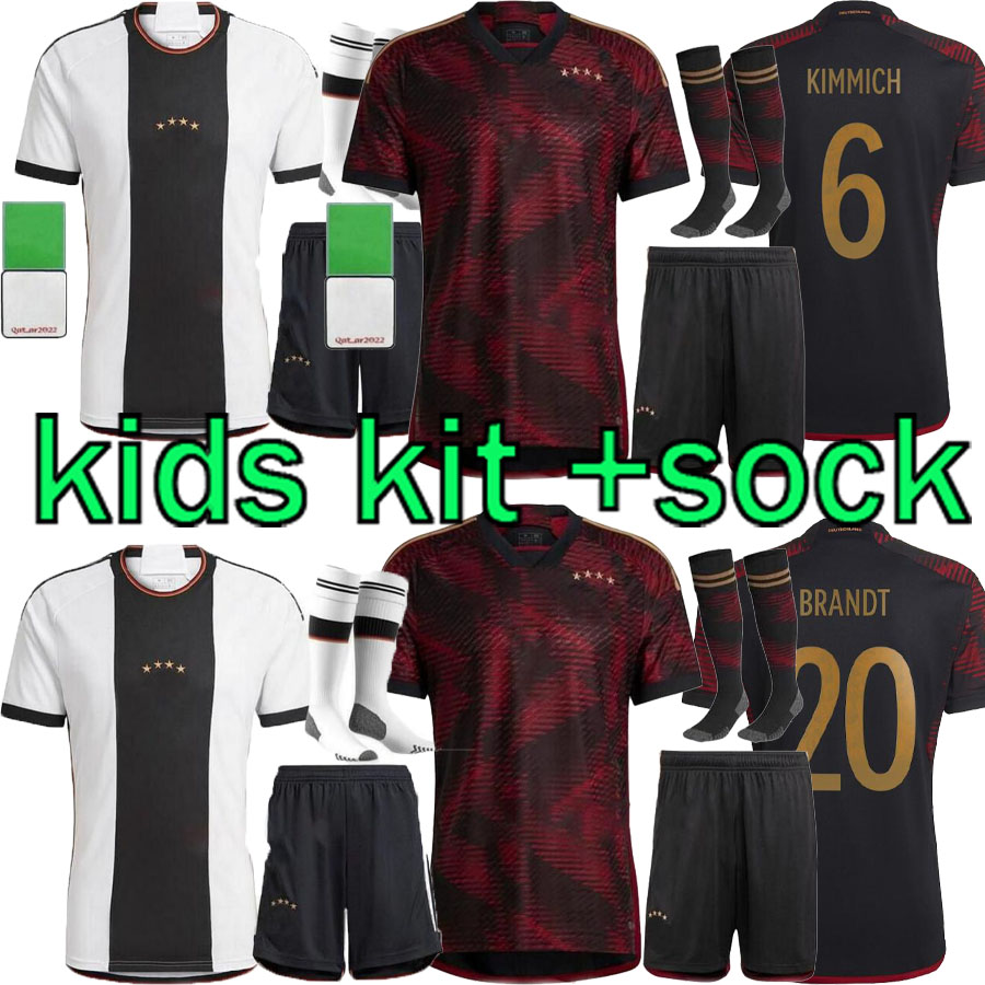

22 23 Germanies Soccer Jersey 2022 2023 HAVERTZ KROOS GNABRY WERNER SANE REUS MULLER KIMMICH Football Shirt Maillot Foot Kids Kit uniforms, White