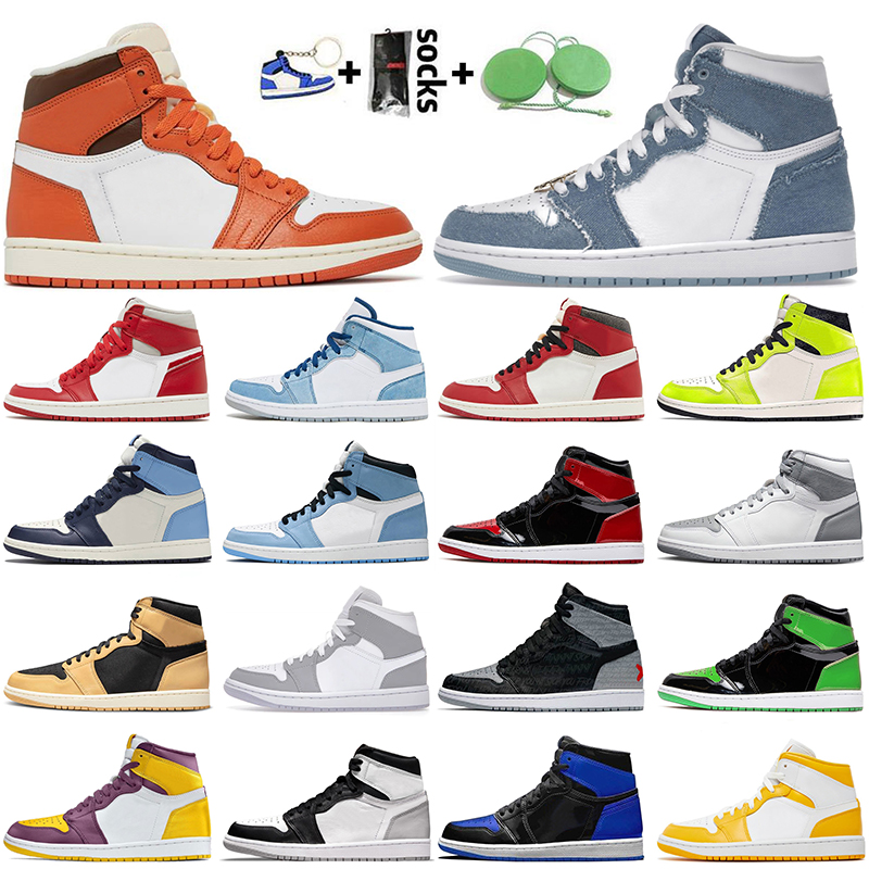 

New Fashion High Og Jumpman 1 Basketball Shoes 1s Starfish Denim Lost Found Chicago Reimagined Patent Bred Dark Mocha University Blue Trainers J1 Sneakers, 4 high og stealth 36-47