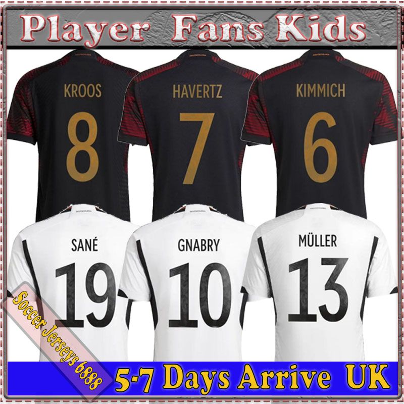 

2022 GERMANYS HUMMELS World Cup soccer jerseys KROOS GNABRY WERNER DRAXLER REUS MULLER GOTZE Fans Player version football shirt 22 23 men kids kit, 22/23 fans version away