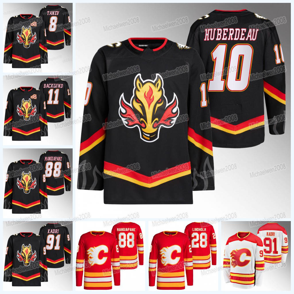 

Calgary Jonathan Huberdeau Flames Third Jersey Nazem Kadri Jacob Markstrom Mikael Backlund Michael Stone Tyler Toffoli Elias Lindholm Mangiapane Noah Hanifin, Men