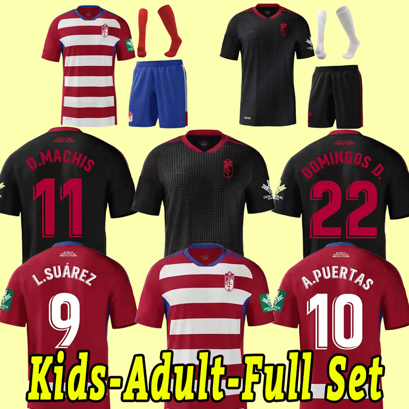 

22 23 Granada L. SUAREZ Mens Soccer Jerseys L. MILLA A. PUERTAS D. MACHIS C. NEVA VICTOR DIAZ QUINI DOMINGOS D. Home Away 3rd Football Shirts full kid socks child