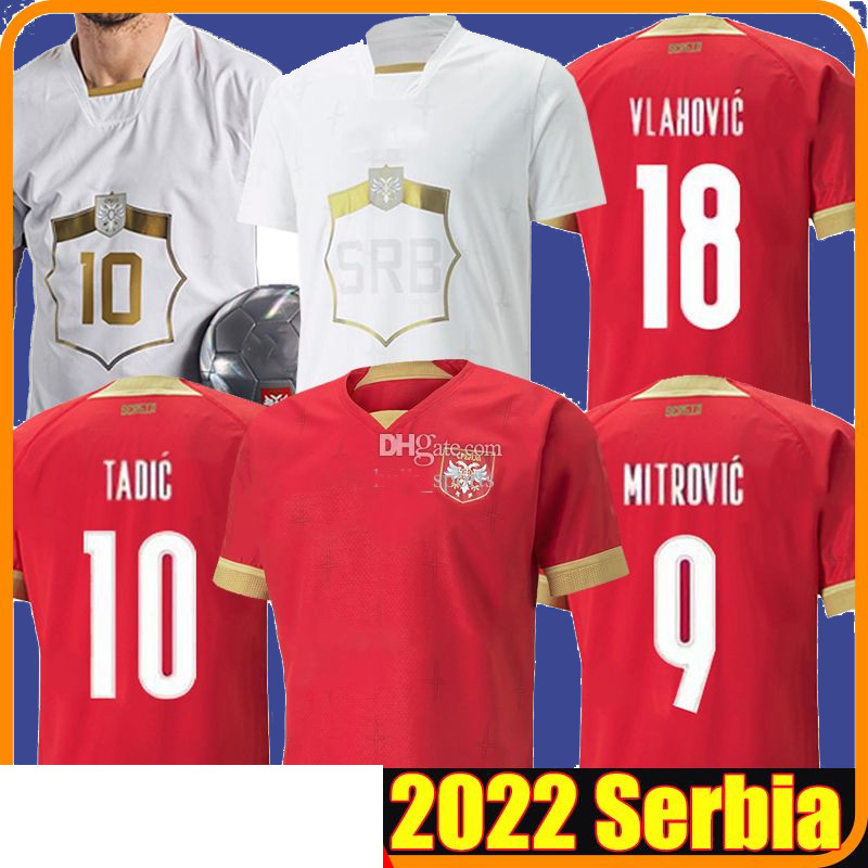 

2022 SERBIA soccer jerseys TADIC MITROVIC Serbie North Macedonia Armenia Vlahovic MILIVOJEVIC 22/23 Kostic KOLAROV SERGEL JOVIC Men football shirt uniforms, Saierweiya 22-23 away