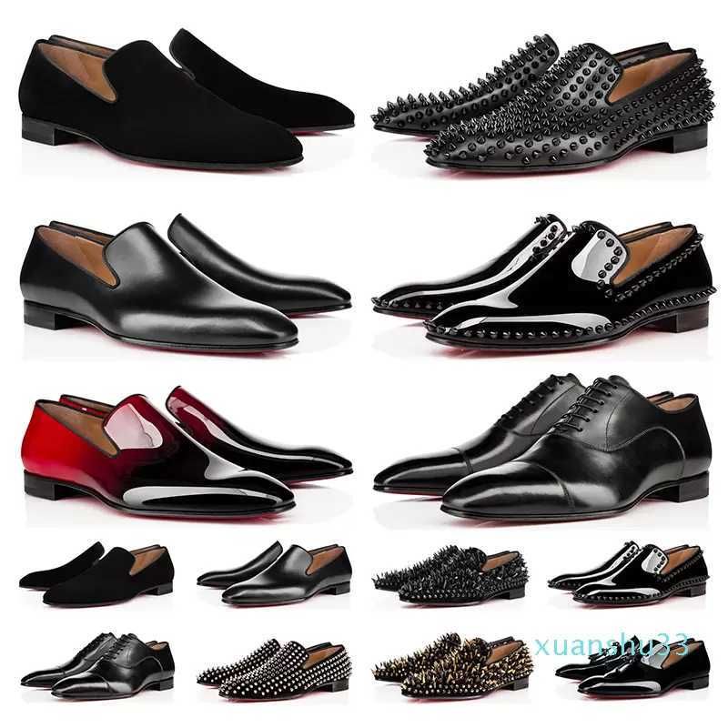 Avec des chrétiens de la boîte chrétiens rouges chaussures décontractées mode ss hommes habille chaussures pointes baskets en daim noir blanc cré