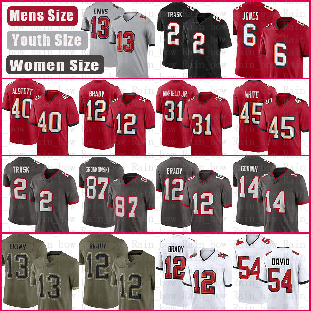 

Tom Brady Buccaneeres Football Jersey Julio Jones Mike Evans Devin White Chris Godwin Kyle Tampas Bayes Trask Antoine Winfield Jr. Carlton Davis III Vita Vea Alstott, Women size s-xxl(haid)