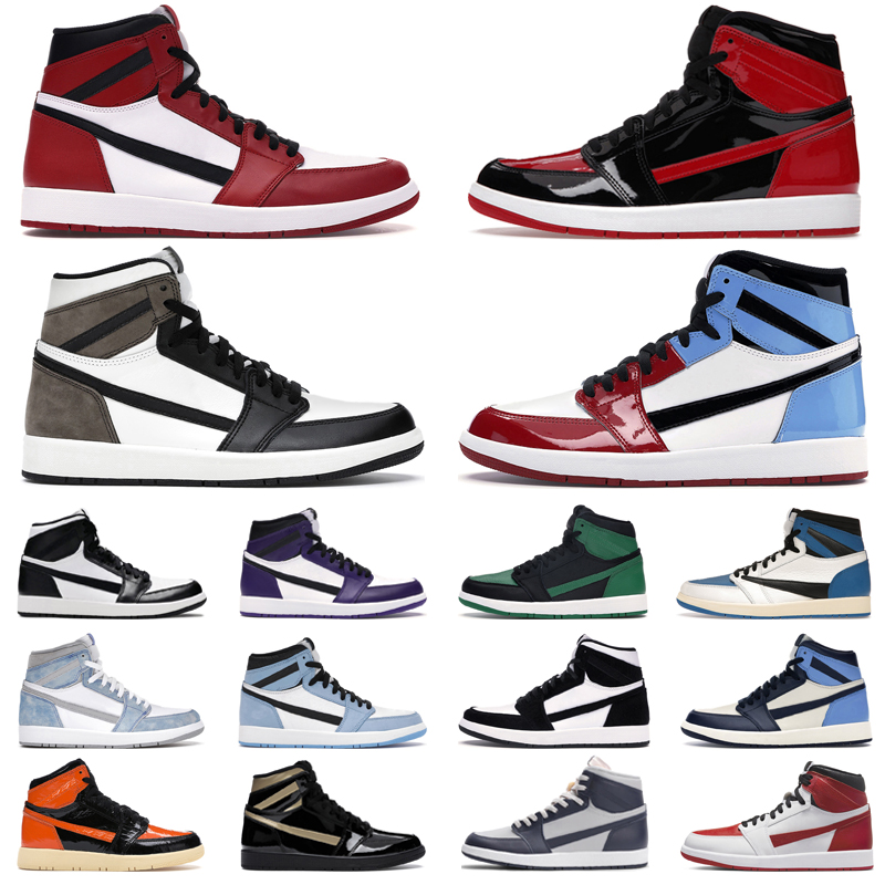 

OG 1 Basketball Shoes GAI 1 Low Reverse Mocha Black White Chicago Bred Patent University Blue Pine Green Dark Mocha Mens Trainer Sports Sneakers, #46