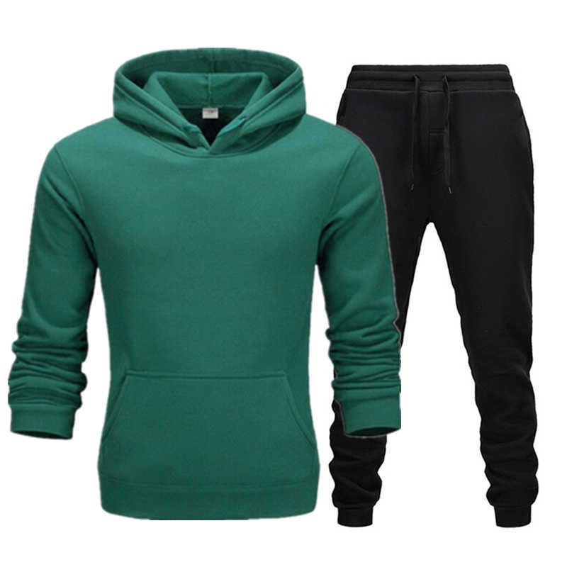 

Men's Tracksuits Colors Sportswear Set Winter Hoodie Pants piece Running Sweatshirt Sports Jogging Harajuku G221011, Navy blueblack