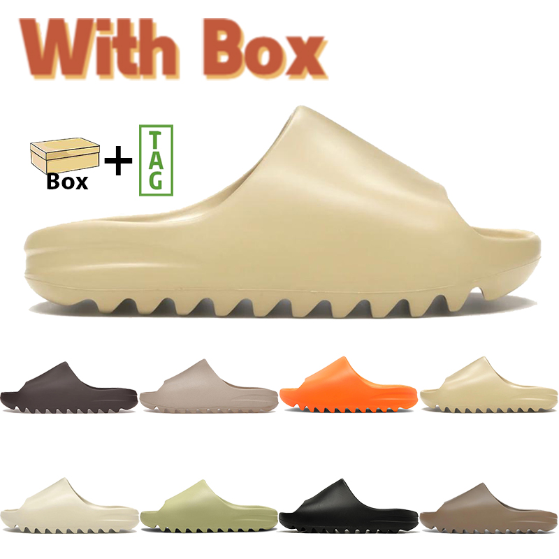 

Classic Beach Sandals Foam RNNR Summer Slippers MX Sand Grey Mineral Blue Black Mist Sulfur Ararat Men Women Slides Designer Shoes With Box, Double shoe box