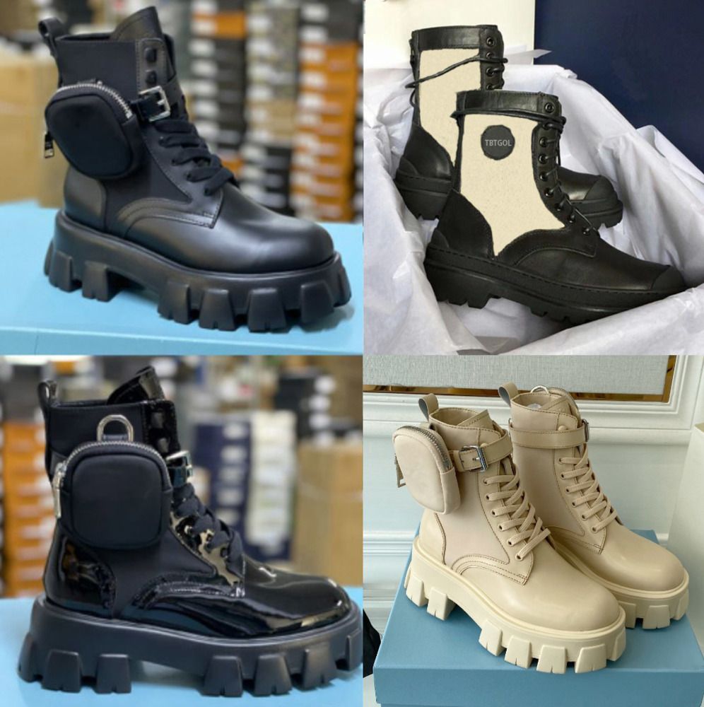 

Men Women Designers Rois Boots Ankle Martin Boots And Nylon Boot Military Inspired Combat Boots Nylon Bouch Attached To The Ankle Large Size With Bags NO43