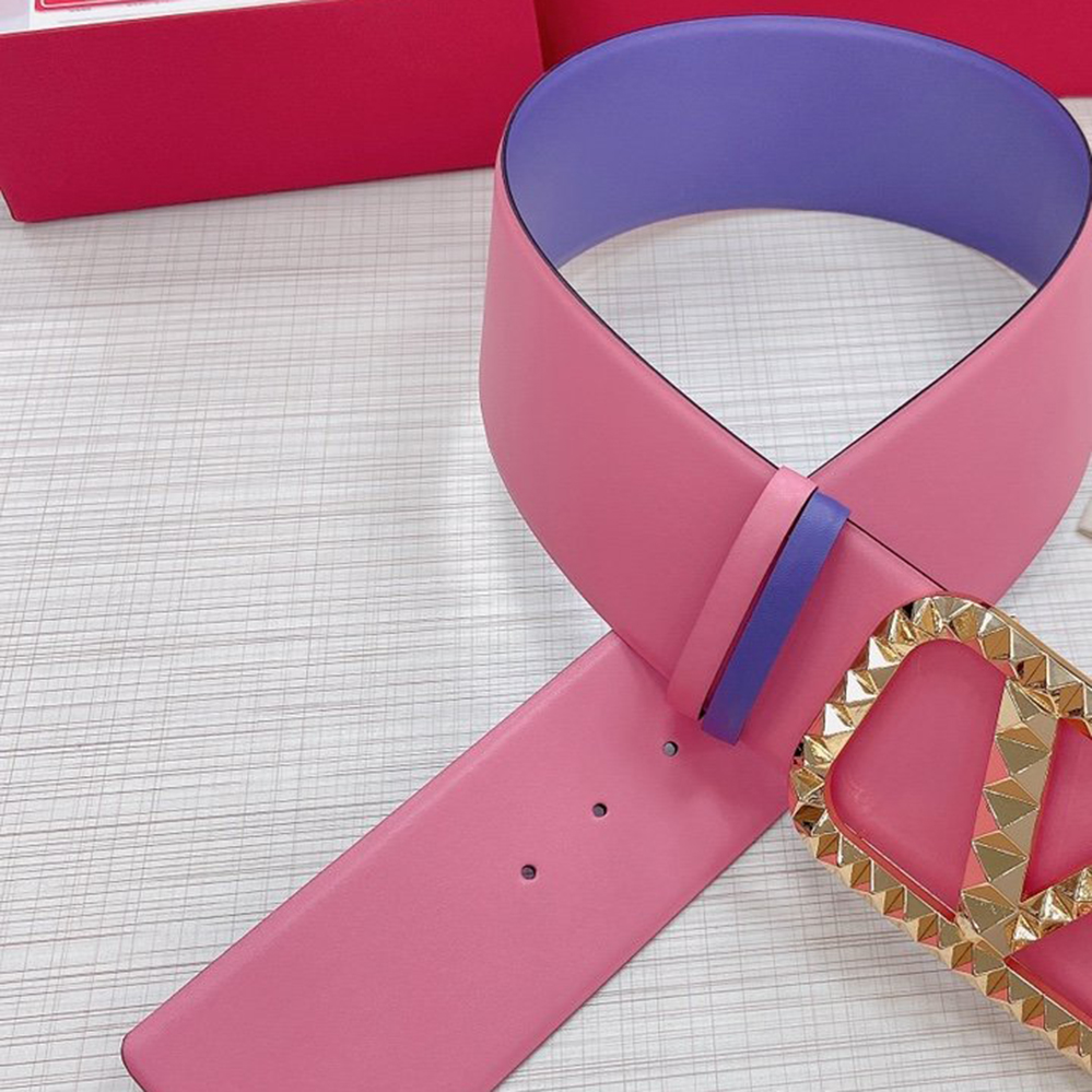 

womens belt Designer mens belts 70mm Valen Luxury brand official replica Diamond V shaped steel buckle ladies waistband for woman Double sided use 079, With box