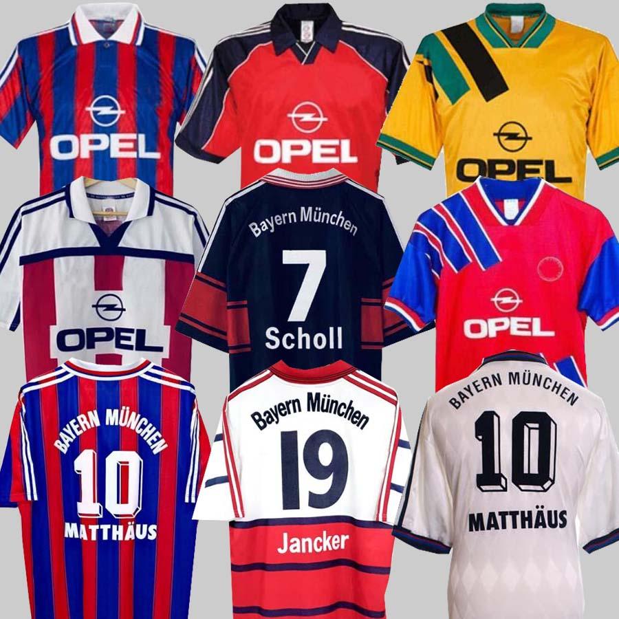 

94 95 96 97 98 99 00 01 Bayern Munich Retro Jerseys 02 Final ELBER Zickle EFFENBERG Pizarro SCHOLL Matthaus Klinsmann Football Shirts 1995 2001, 00/01 away jersey