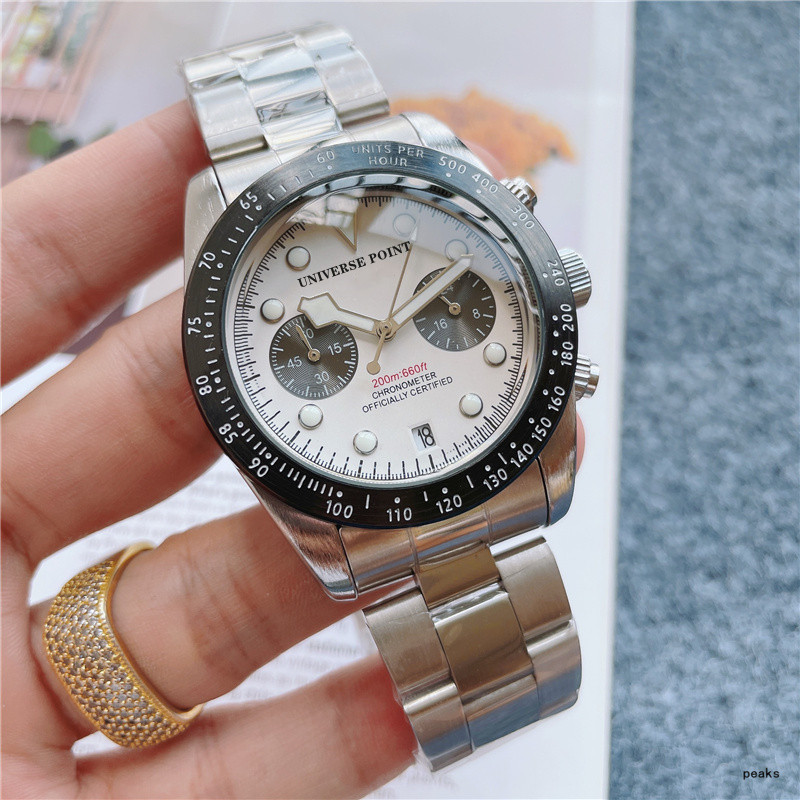 

2022 New Men's Watch Fashion Luxury Business Quartz Watch Solid Steel Band Multifunctional Calendar Chronograph, Brown3