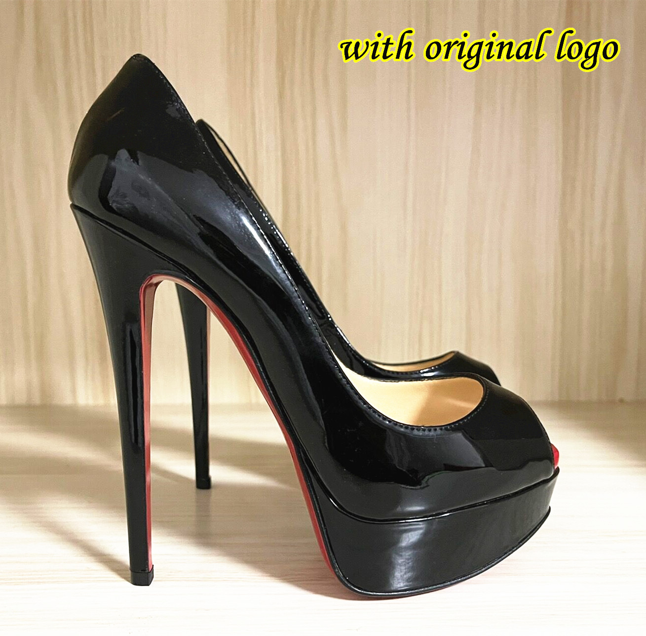 

Designer High Heel Shoes Women Peep Toes Sandals 14cm Red Bottoms Black Nude Patent Leather Luxery Shoe Woman Pumps 35-45 Dust Bag, Box