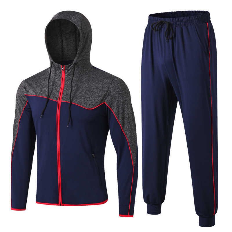

Men's Tracksuits Fanceey Sportswear Man Hoodies Leggings Tracksuit Men Sport Wear Rashgard Kit Mens Sports Suits Fitness Compression Clothing G221011, Navy-red set