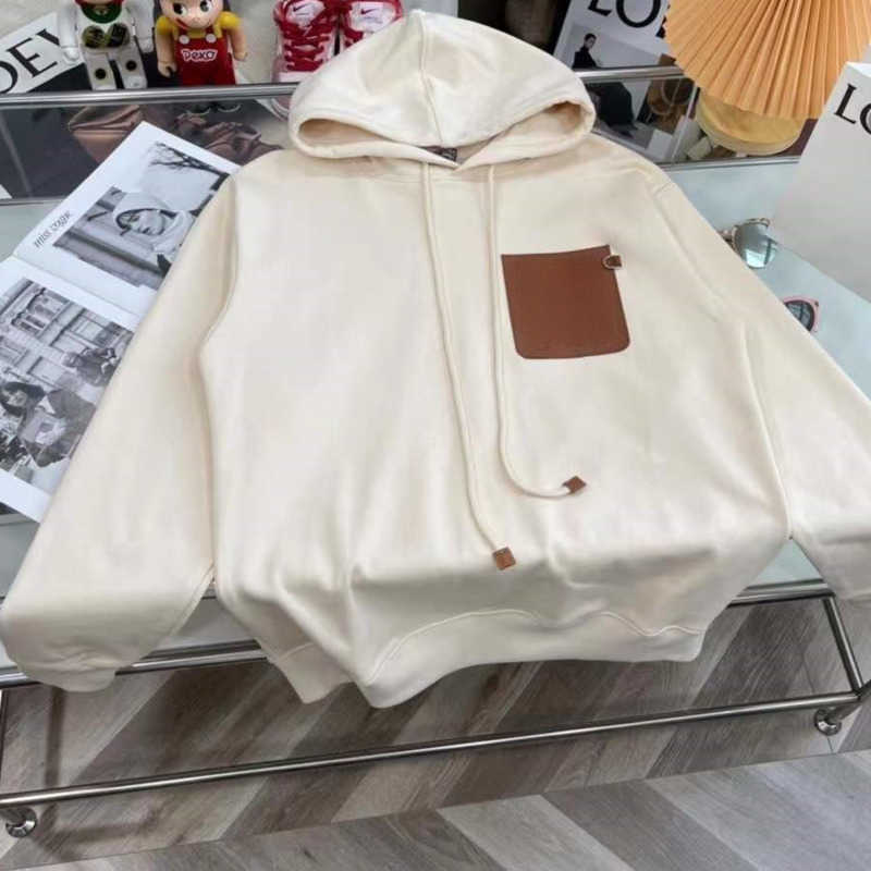 

L 22 oe designer hoodie mens sweatshirt Embroidery Hooded sweater men women Pullover coat Loose oversize Casual Sports hoodies, White