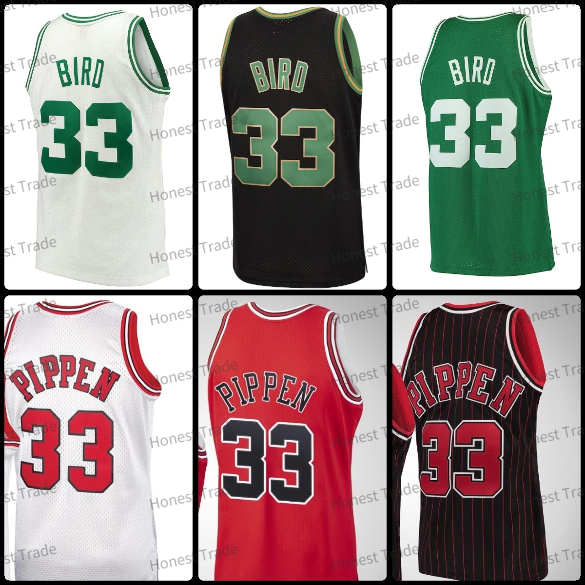

Retro Basketball Jersey 33 Scottie Pippen 33 Larry Bird Red Green Vintage Mens Stitched Jerseys Mesh Throwback, Men jersey