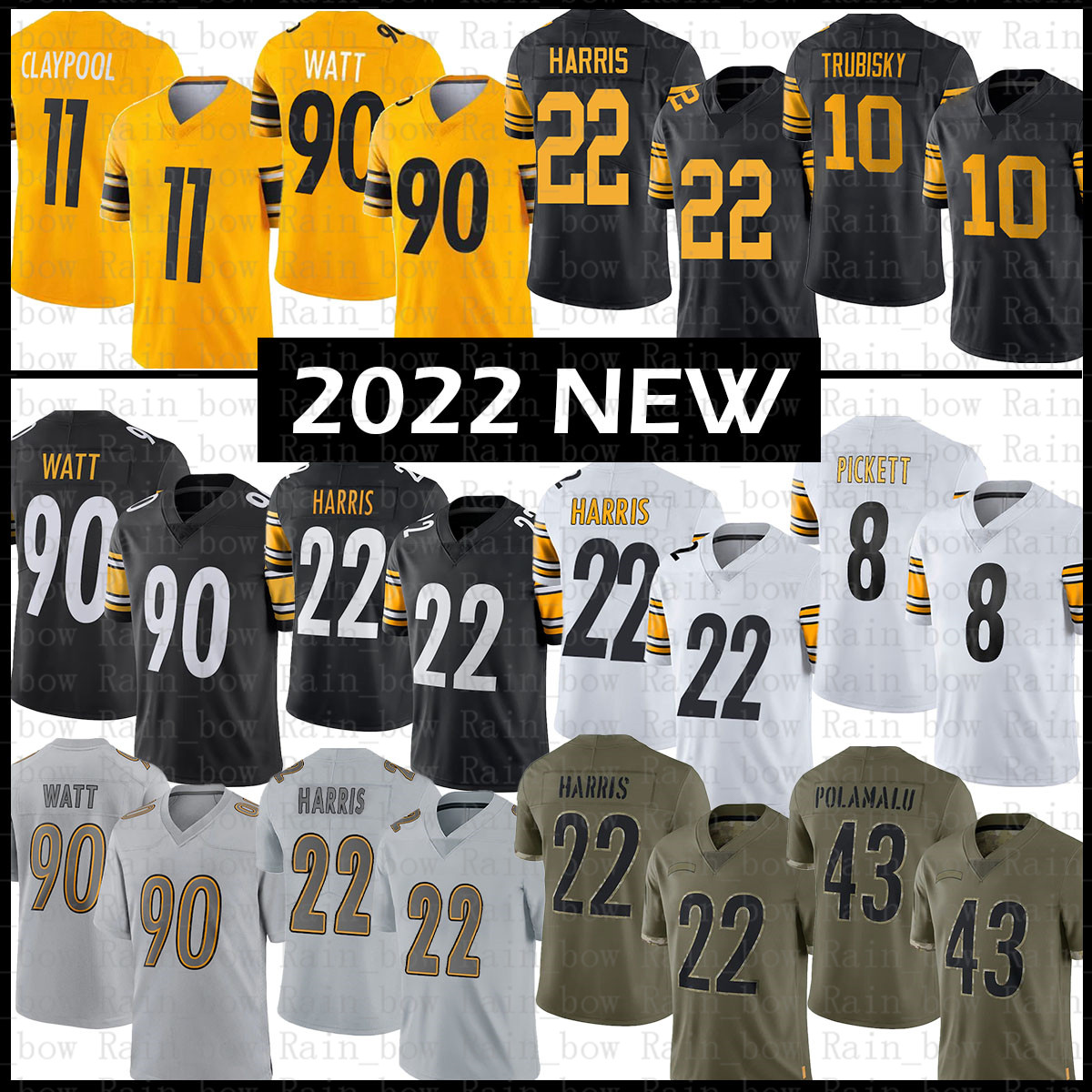

Ben Roethlisberger Football Jersey Najee Harris Mitchell Trubisky Kenny Pickett T.J. Watt Pat Freiermuth Chase Claypool Troy Polamalu Devin Bush Myles Jack Pickens, Youth size s-xl(gr)