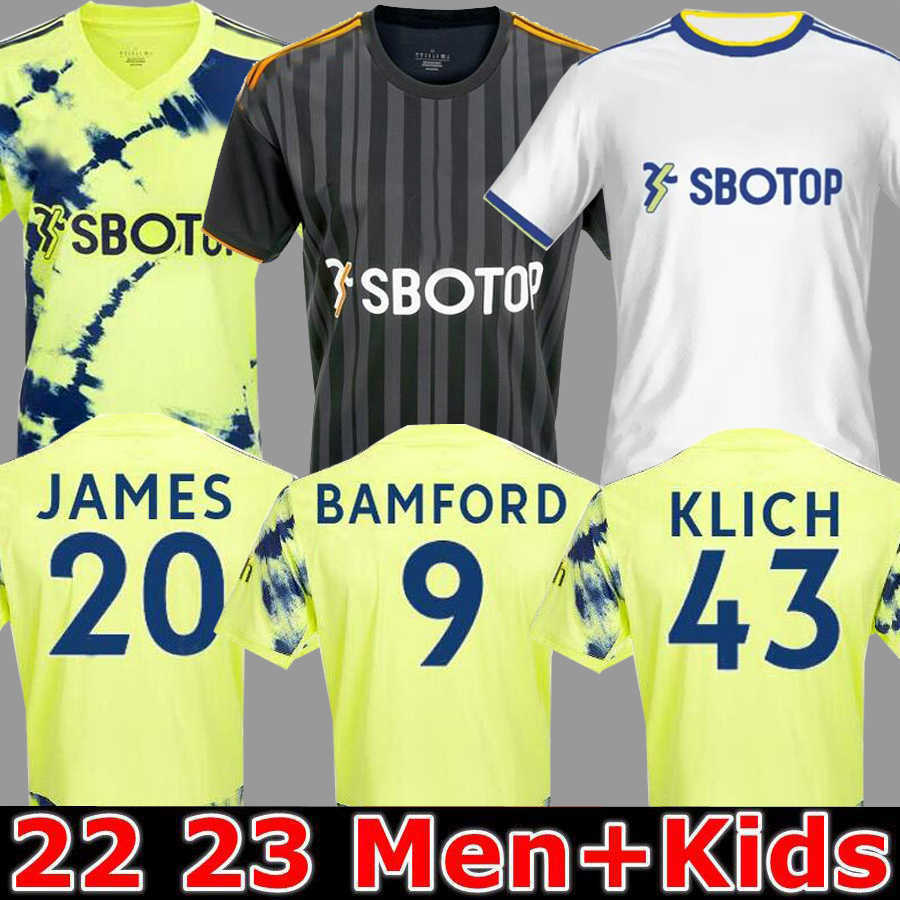 

22 23 BAMFORD away Leeds Unitedes soccer tee Jerseys RAPHINHA HARRISON yellow Shirt 2022 2023 JAMES MESLIER player fans Uniforms Men kids, 22 23 home kids