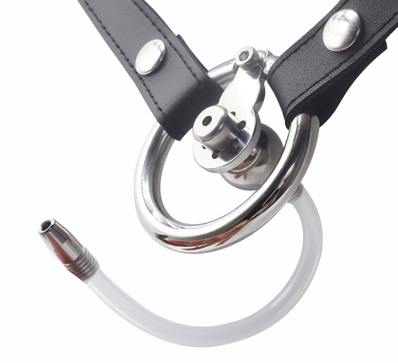 Dispositifs de chasteté mâle cage de coq avec un harnais PU ceinture de pénis en acier inoxydable anneaux en métal bdsm sex toys