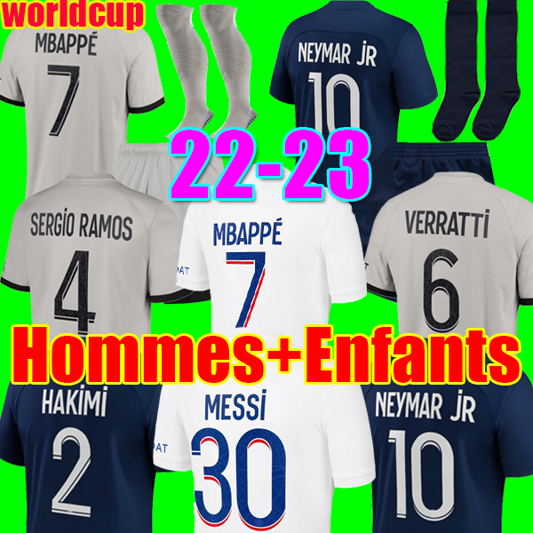 

PLAYER #30 MBAPPE 22 23 pSGS soccer jersey SERGIO RAMOS Maillots de football 2022 2023 HAKIMI MARQUINHOS VERRATTI men kids kit shirt uniforms maillot foot enfants, Kids away socks