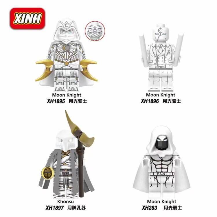 

X1895 1896 1897 X283 Moon Knight Movie Minifigs Building Blocks Luna Khonsu Mini Action Figure Toy