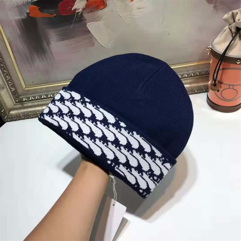 

Designer Skull Caps Fashion Stippled Letter Knitted Beanie Cap Good Texture Cool Hat for Man Woman Unisex Keep Warm 5 Colors, 10