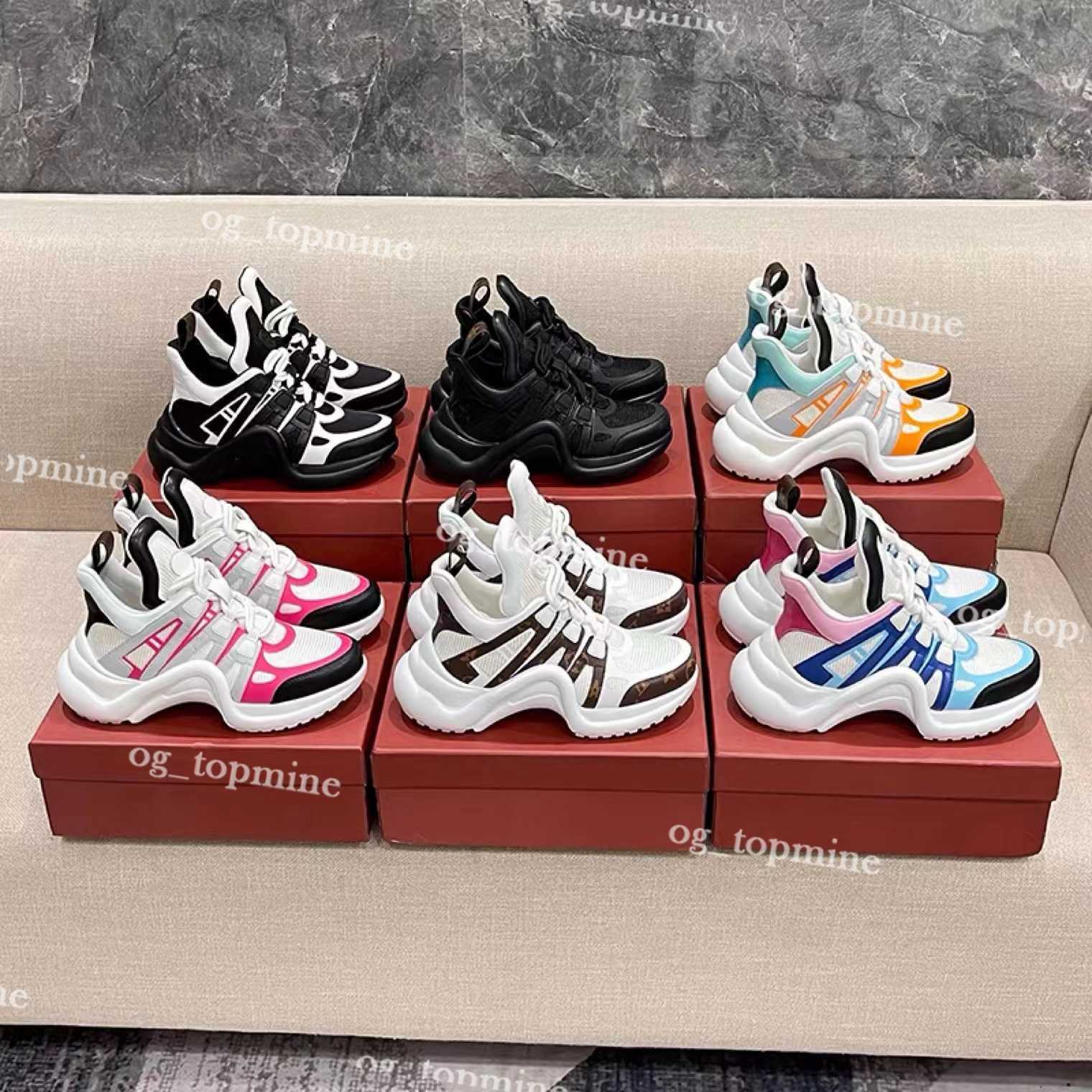 

Dress Shoes Paris fashion casual dad shoes block archlight genuine Leather sneakers arch sole mesh Black breathable Bow designer platform shoe Stylis