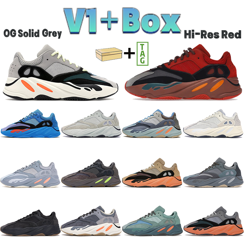 

KW WEST 700 Running Shoes OG Solid Grey V1 Men Women Sports Shoe Hi-Res Blue Red Analog Utility Black Wash Orange Designer Sneakers Reflective Trainers With Box, Bubble wrap packaging