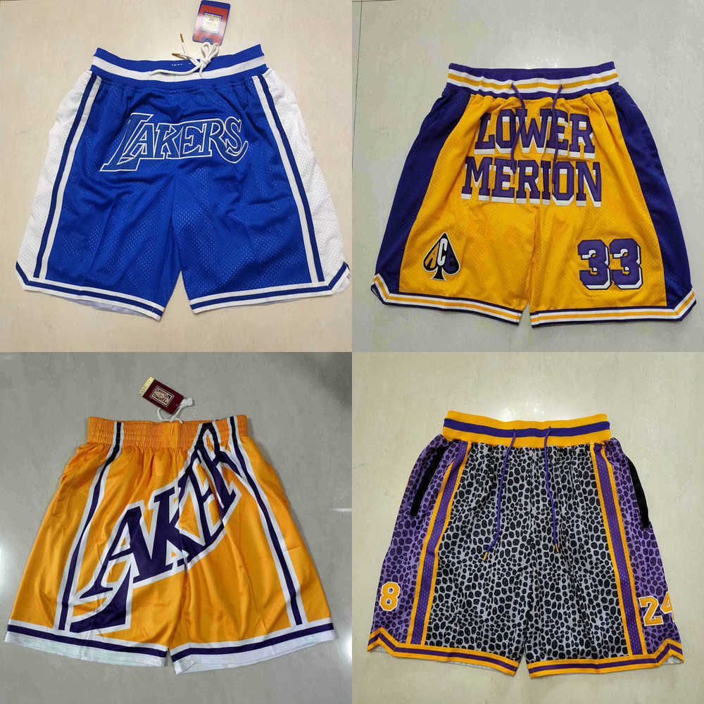 

Basketball Shorts Los Angeles''Lakers''men Throwback pocket purple yellow, Color