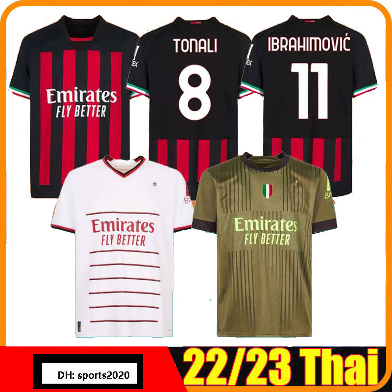 

22 23 IBRAHIMOVIC fans player version soccer jerseys 4TH GIROUD jersey PAQUETA ROMAGNOLI BRAHIM 2022 2023 THEO MILAN football shirt HERNANDEZ maillot DIAZ Ac Milans, Away kids kit