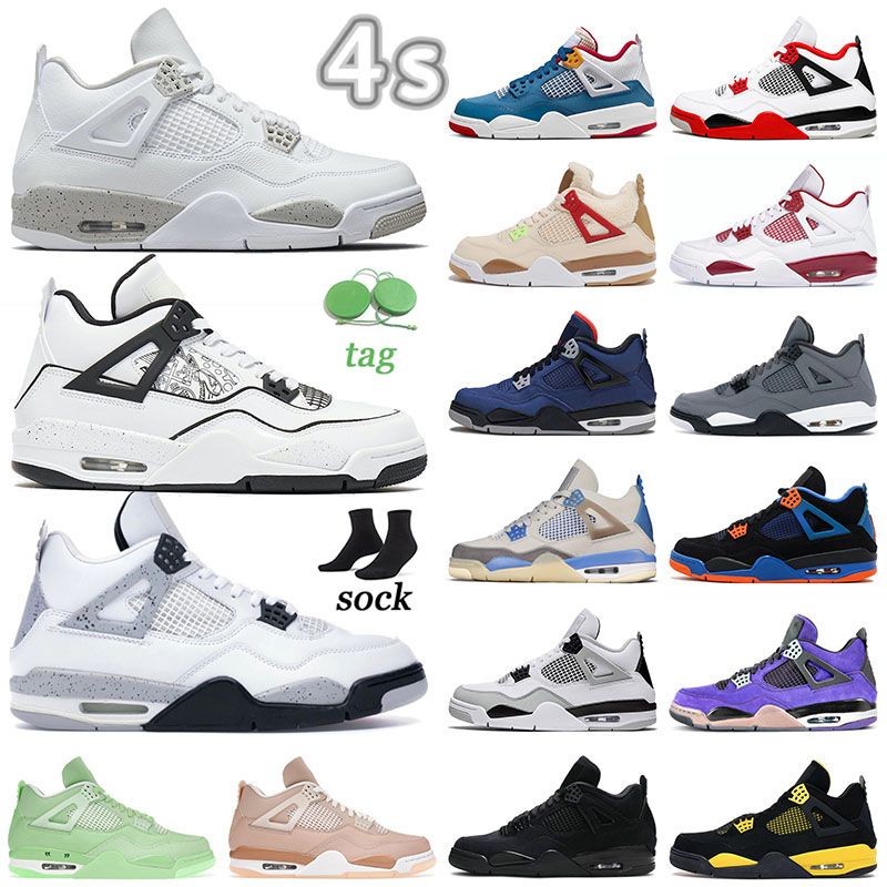 

Jumpman 4 4s designer basketball shoes for mens womens university blue red thunder military black cat white cement oreosd sail ow pink ts, J58 40-47 red thunder