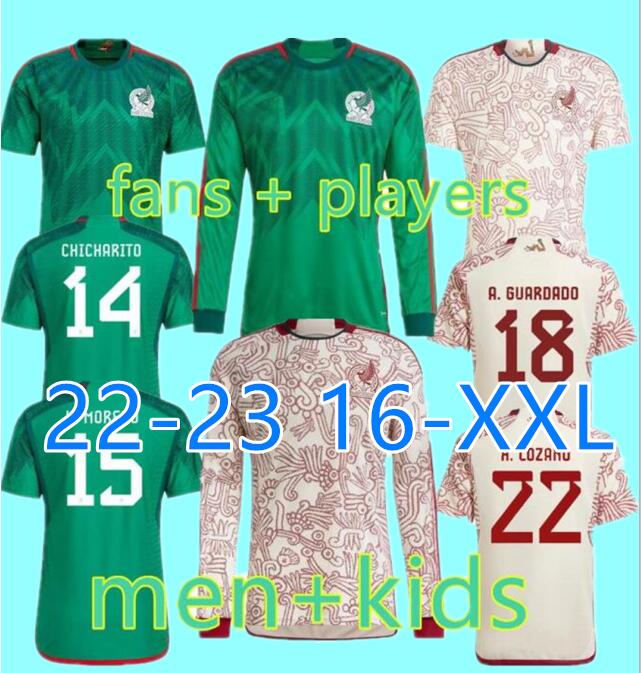 

22 23 Mexico Soccer Jerseys LOZANO CHICHARITO RAUL 2022 WORLD CUP 2023 fans player R. FUNES MORI Football Shirt OCHOA Camiseta de futbol Mens Long Jersey kids kit
