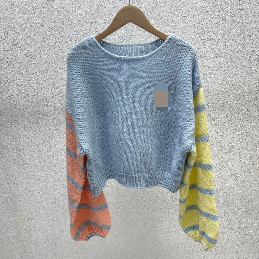 

922 2022 Milan Runway Autumn Women Sweater Brand Same Style Sweater Long Sleeve Crew Neck Pullover, Customize