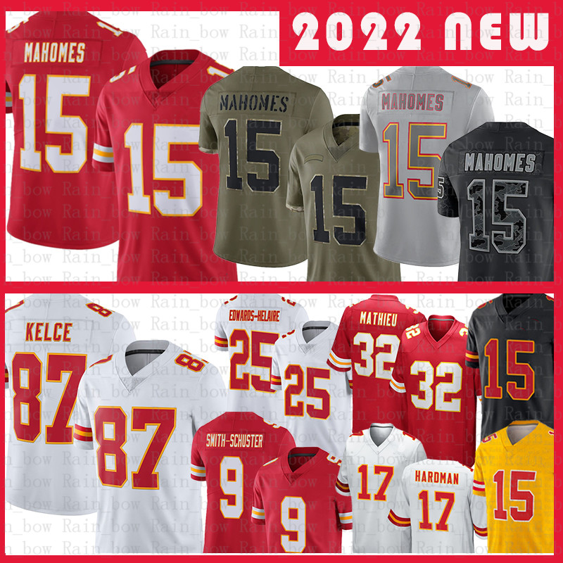 

Patrick Mahomes JuJu Smith-Schuster Football Jersey Travis Kelce Nick Bolton Chris Jones Kansases City Tony Gonzalez Chiefes Clyde Edwards-Helaire Trent McDuffie, 2022 youth size s-xl(qz)