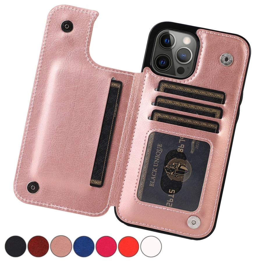 

Luxury Wallet Stand Cover Flip Leather Cases For iPhone 14 Pro Max 13 12 11 SE 2022 X XR XS Max 8 7 6 6S Plus 5S