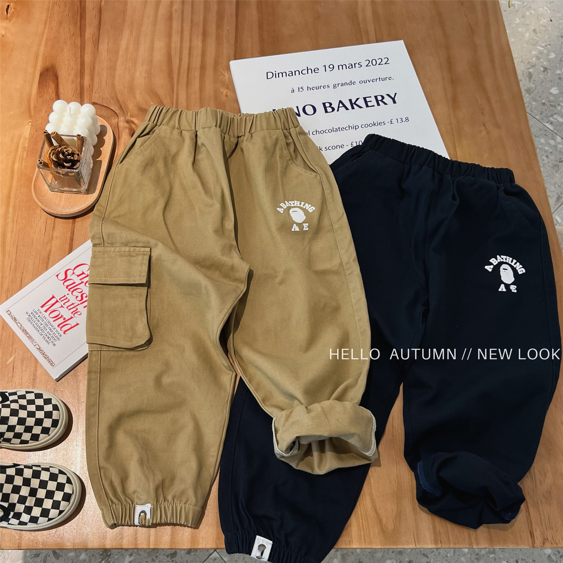 

Fashion Baby Trousers Kids Girl Boy Cargo Pant Autumn Spring Infant Toddler Cotton Trouser Casual Pant Solid Color, Navy blue