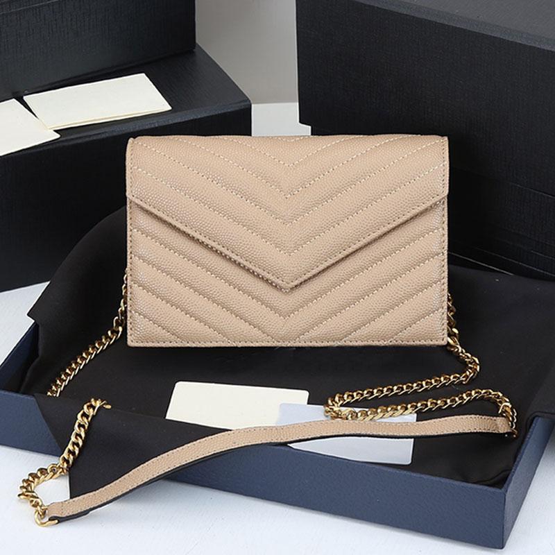 

Crossbody Bag Messenger Handbags Chain Bags Women Shoulder Handbags Flap Wallet Calf Leather Stripes Pocket High Quality Plaid Purse