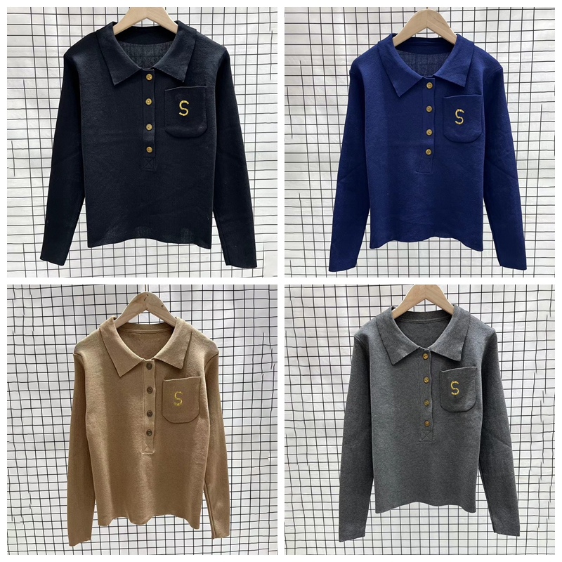 

Letters Womens Knit T Shirts Fashion Long Sleeve Jumper Tops Vintage Autumn Spring Knitted Tops, Black with label ~