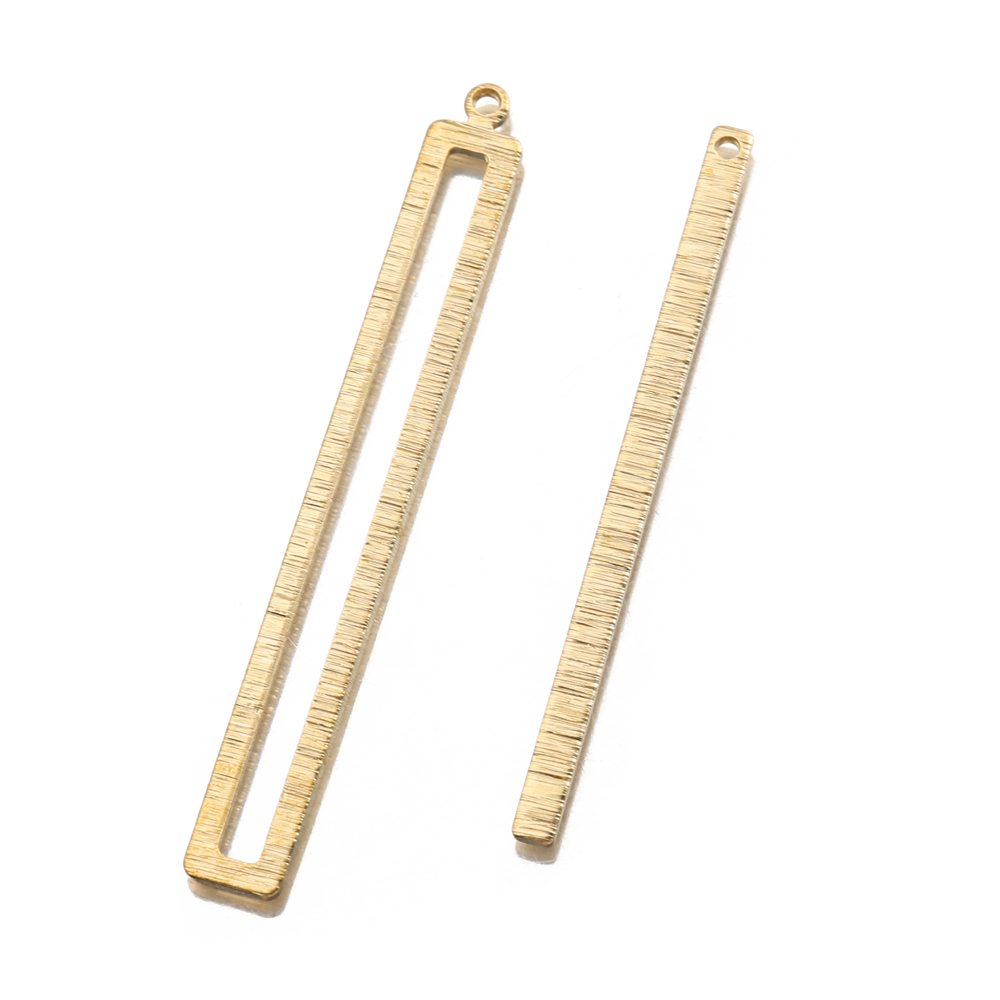 

Charms High Quality Jewelry Accessories Fashion JewelryCharms 20Pcs Raw Brass Textured Rectangle Frame Long Strip Bar Charms Earrings